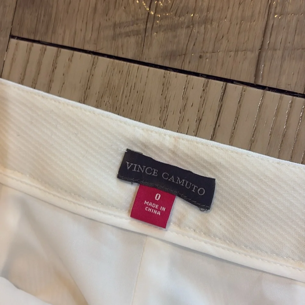 Vince Camuto Cream Pintucked Wideleg Trousers